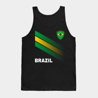 Vintage Brazil Sunflower Flag Brazil Soccer Lover Tank Top